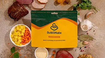 Сублімована їжа SubliMate — сочевичний даал Сублімована їжа SubliMate — сочевичний даал з копченостями та натуральними складниками