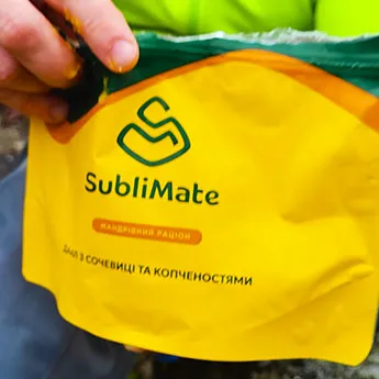 Сублімована їжа SubliMate — сочевичний даал Сублімована їжа SubliMate — сочевичний даал з копченостями у зручному пакованні