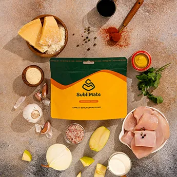 Сублімована їжа SubliMate — курка у вершковому соусі Сублімована їжа SubliMate Курка у вершковому соусі з натуральними складниками