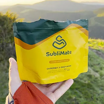 Скрембл з овочами SubliMate як сублімована їжа для гірських походів