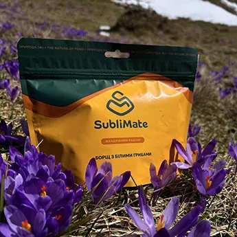 Сублімована їжа SubliMate для подорожей Борщ з білими грибами SubliMate як готова сублімована їжа в дорогу