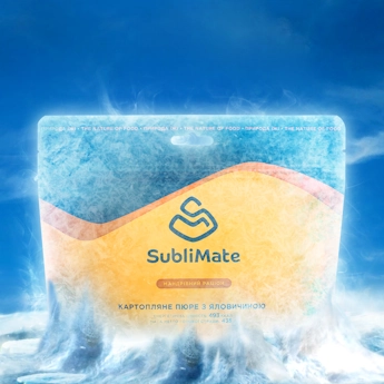 Ефект замороження навколо страви SubliMate — зручне зберігання при кімнатній температурі